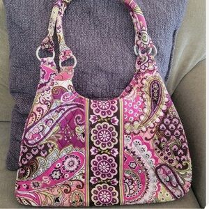 Vera Bradley Pink and Purple Paisley Hobo Bag